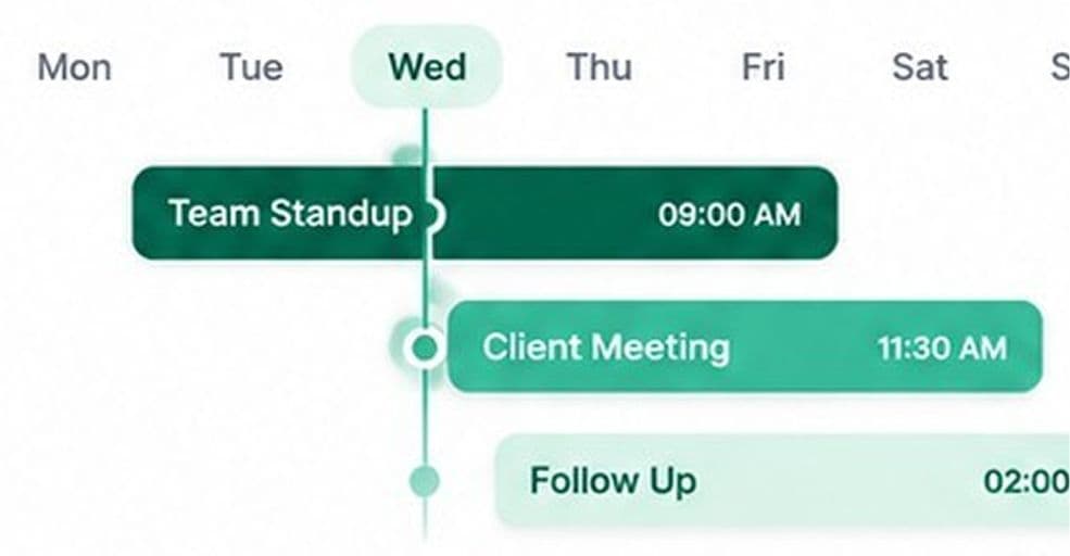 Weekly schedule with team events